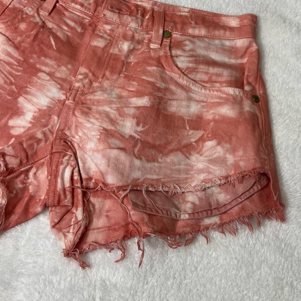 Ramy Brook Christy Boyfriend Tie Dye Pink Denim Cutoff Shorts Size 27 NWT - Picture 8 of 14